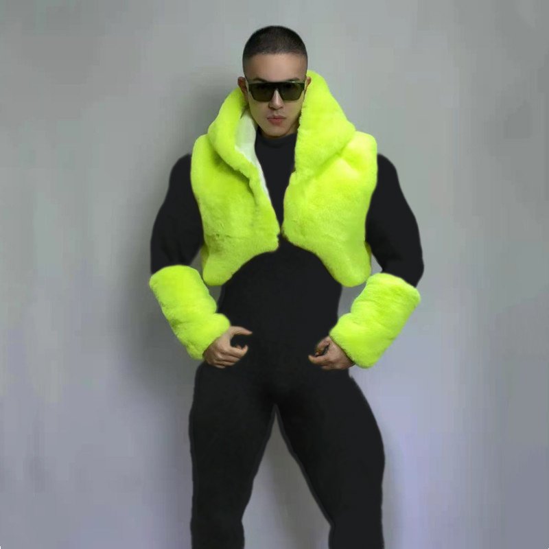 Neon Fluorescent Green Hoodie Vest