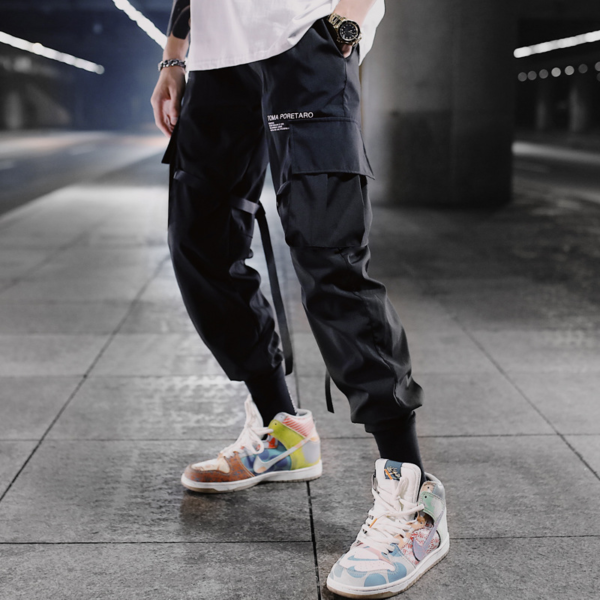 Cyberpunk streetwear joggers pant cool pose